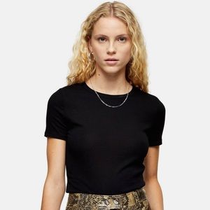 Topshop Basic Black Crew Neck T Shirt